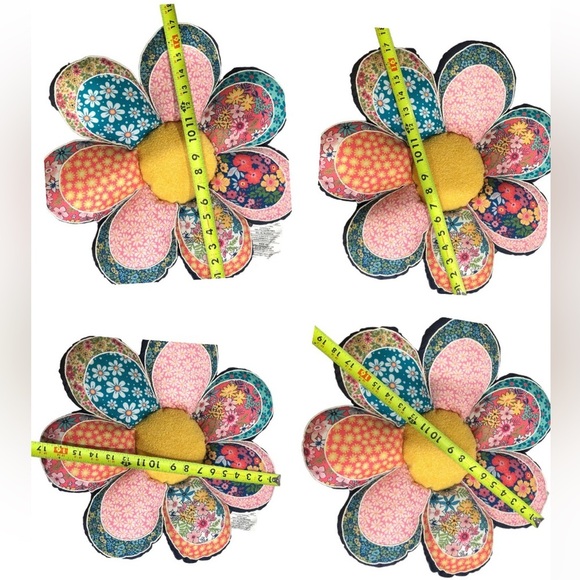 Vintage quilt inspired sunflower shaped boho bohemian decor floor‎ pillow new - Picture 17 of 17